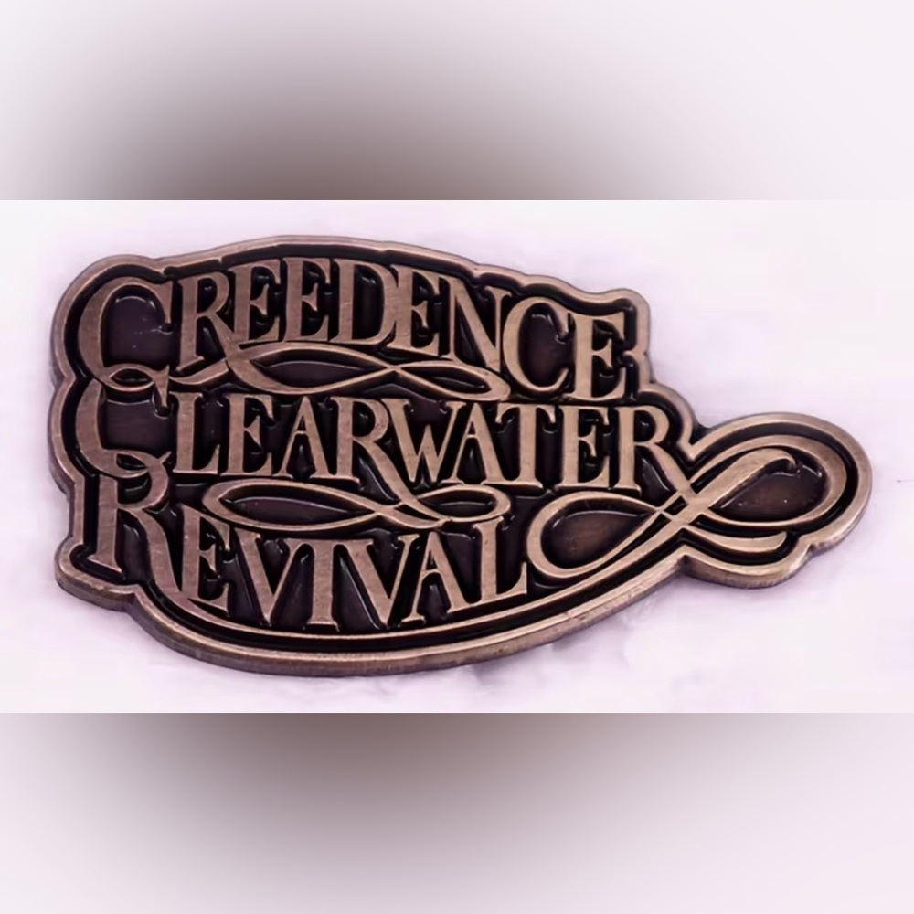 Creedence Clearwater Revival CCR Pin Brooch Brass or Bronze in Color. NEW
